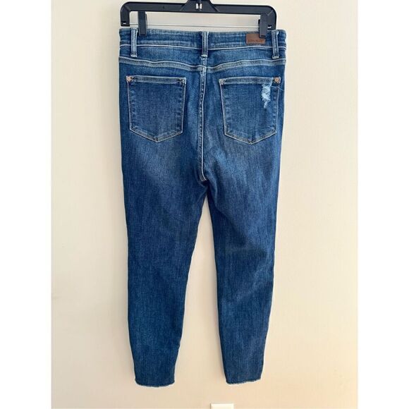 Judy Blue Skinny Fit Amelia High Rise Distressed Slanted Fray Raw Hem Jeans 9 /2 - Picture 7 of 10